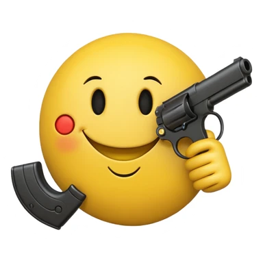 Smiley face with gun sticker