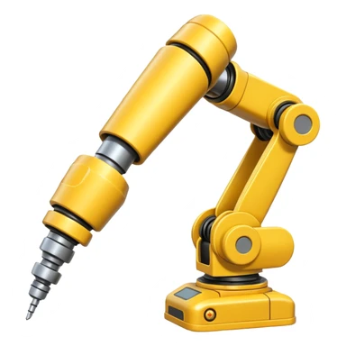 Industrial Arm – Yellow robotic arm, gripping tool sticker