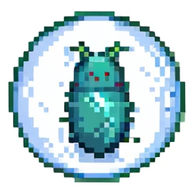 MRI parasitic embryo, digital, fetal small shape in otherworldly bubble, eerie, horror, pupa, crystalis, in-utero, sea-life, crustaceanoid, photorealismm siphonophore, polyp, Cnidaria sticker