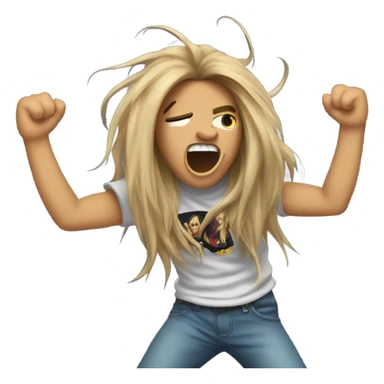 person headbanging to music sticker