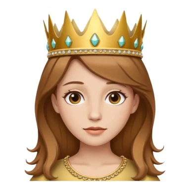 Kumral kahverengi saçlı bir kadın kafasında taç sticker