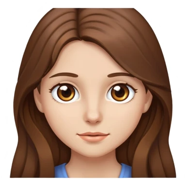 Brown haired girl brown eyes long hair 🥹 sticker