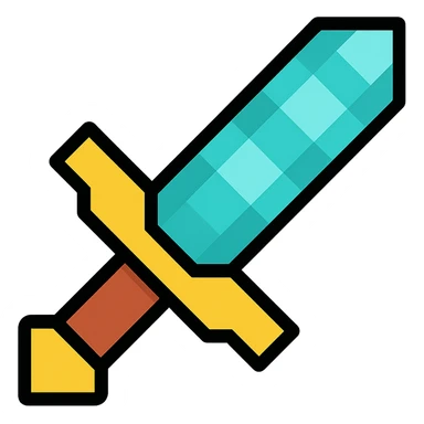colored diamond sword icon inspired by video games sticker