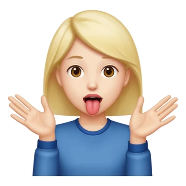 tounge out with hands to the side sticker