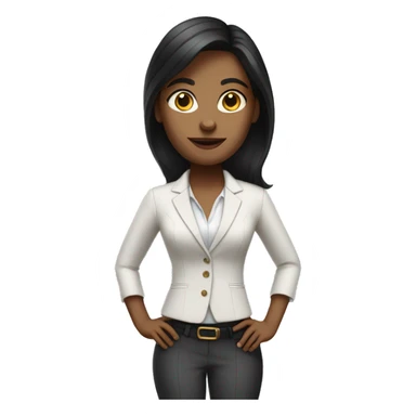 full body brunett white woman in business outfit sticker