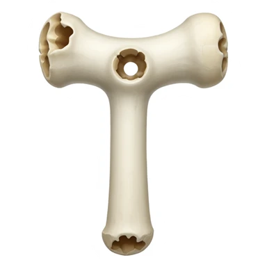 a femur bone with small holes inside sticker