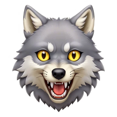 transparent_background, no_humans, wolf, looking_at_viewer, yellow_eyes, fangs, solo, straight-on, open_mouth, teeth, animal, full_body sticker