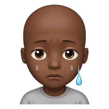 Little bald sad black boy sticker