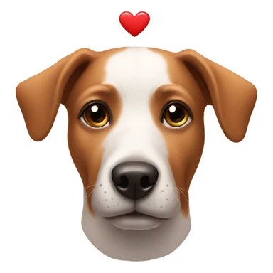Dog with heart mark on head sticker