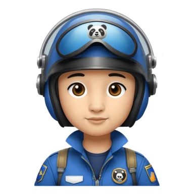 panda pilot blue uniform sticker