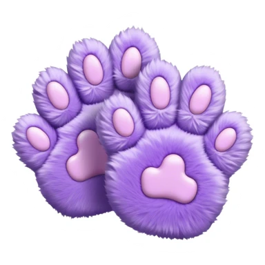 Pastel purple fuzzy cozy furry cat paw gloves  sticker