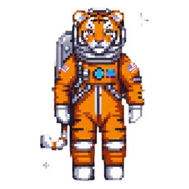 tiger astronaut in space sticker