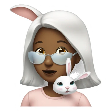 Girl with bunny mask sticker
