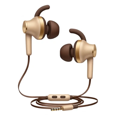 Warm beige and brown winter earphones  sticker