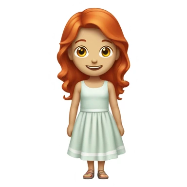 Red headed cheerful girl in a dress sticker