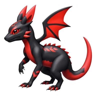 Shiny Cool Exotic Colorful Guilmon-Salandit-Umbreon-Fakémon-hybrid-creature (full body)  sticker