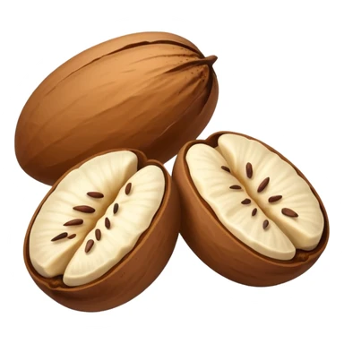 two brazil nut seeds without peel sticker