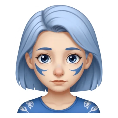 white-gray haired heavy blue tattooed big nose young girl sticker