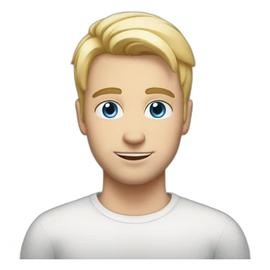 32 years old european tall guy with short straight blonde hair and piercing blue eyes sticker