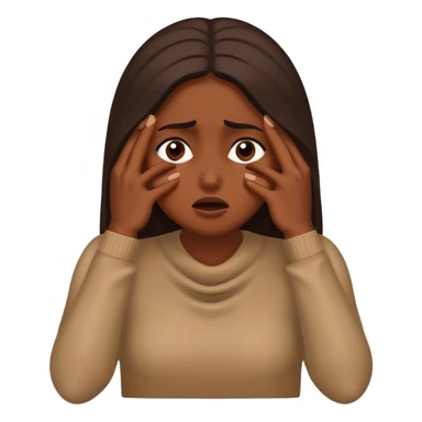 Brown Woman shielding her face in fear  sticker
