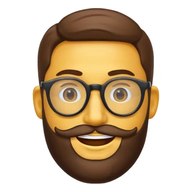 Quiero un emoji de un hombre pelado, con lentes y barba sticker