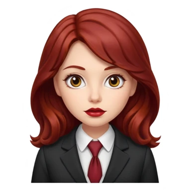 long and wavy dark red haired girl, with thick lips, big eyes and she looks like an attorney but feminine sticker