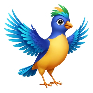 small bird dancing on air sticker