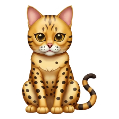 Bengal cat full body sitting with a mask sticker