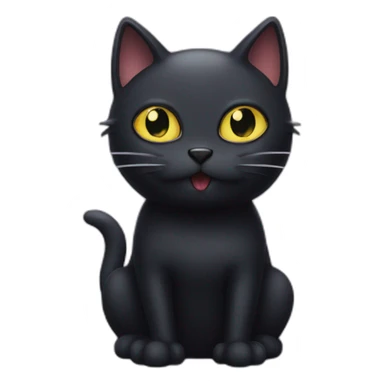 cursed black cat being weird liquid sticker