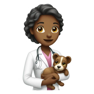 girl doctor holding an animal sticker
