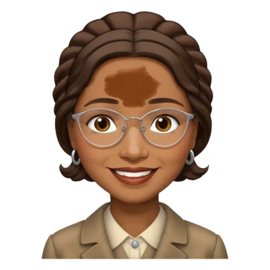 Rosa Parks with dark brown hair sticker