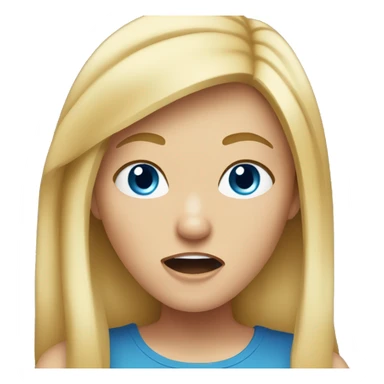 Girl yelling blue eyed blond hair sticker