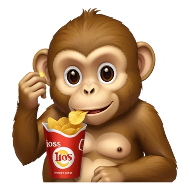 monkey eating chips and soda sticker