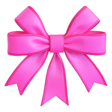 pink bow with glowing neon outline sticker