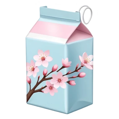 Cute Pastel pink and white Cherry Blossom Sakura Milk Carton sticker