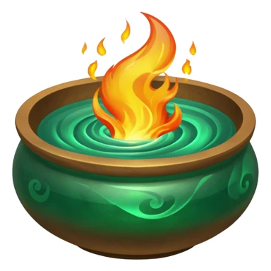 Enchanted emerald fire rising from a stone bowl sticker