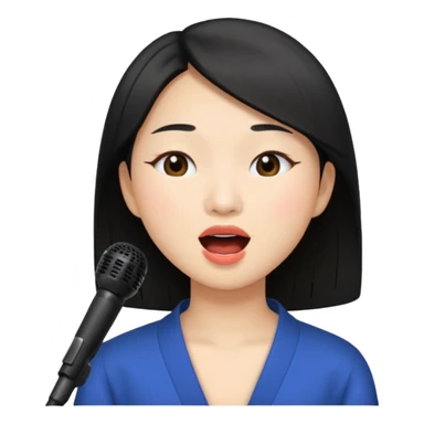 asian woman singing remove microphone sticker