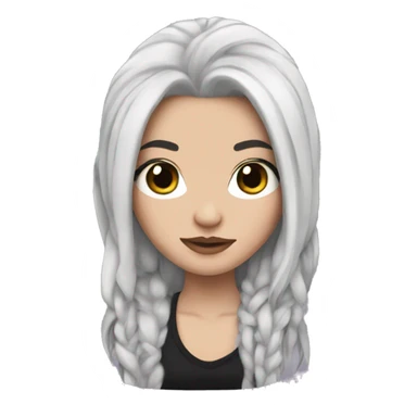 White girl with long black hair and lots of tattoos sticker