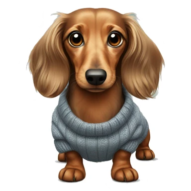 long haired dachshund in a sweater sticker