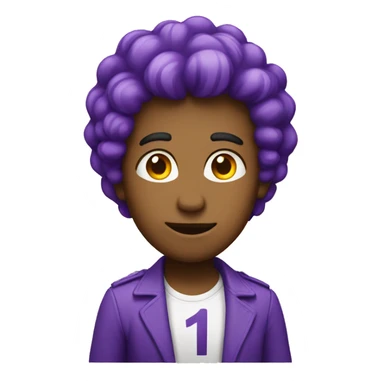 The number 1 as purple  sticker