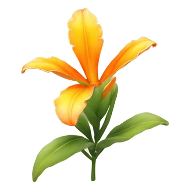 a very pretty yellow and orange tropical flower  sticker