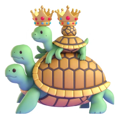 majestic turtle deity with crown sticker