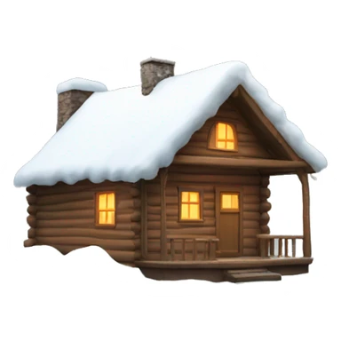 Cabin with snow and smoke sticker