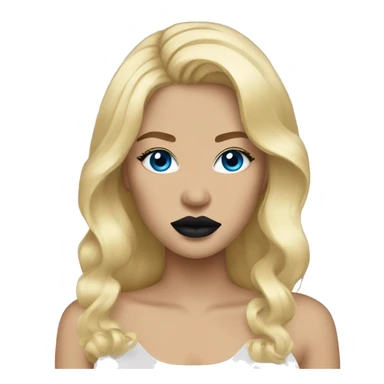 Blonde hair, blue eyes, black lips sticker