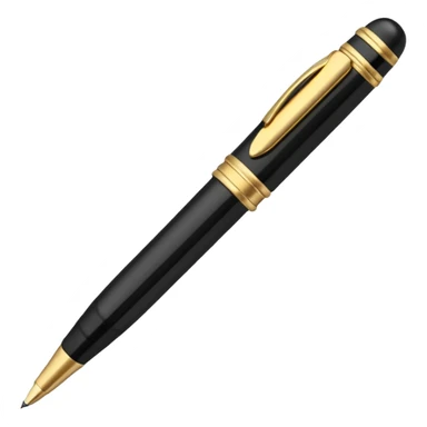 3D perspective academic premium golden luxury black pen sticker