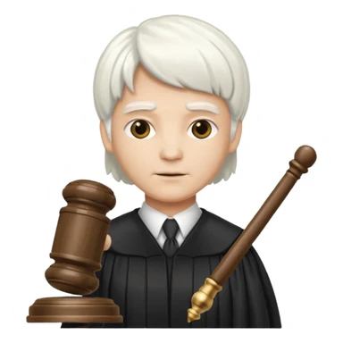 Judge with white wig and gavel sticker