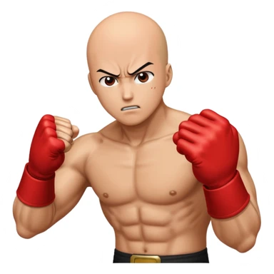 Angry Saitama with his red giant hand punching (just punch) sticker