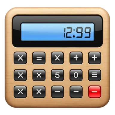 wood calculator sticker