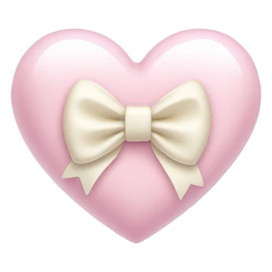light pink heart with cream bow sticker