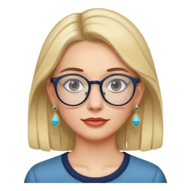 Signora con occhiali e orecchini celesti sticker